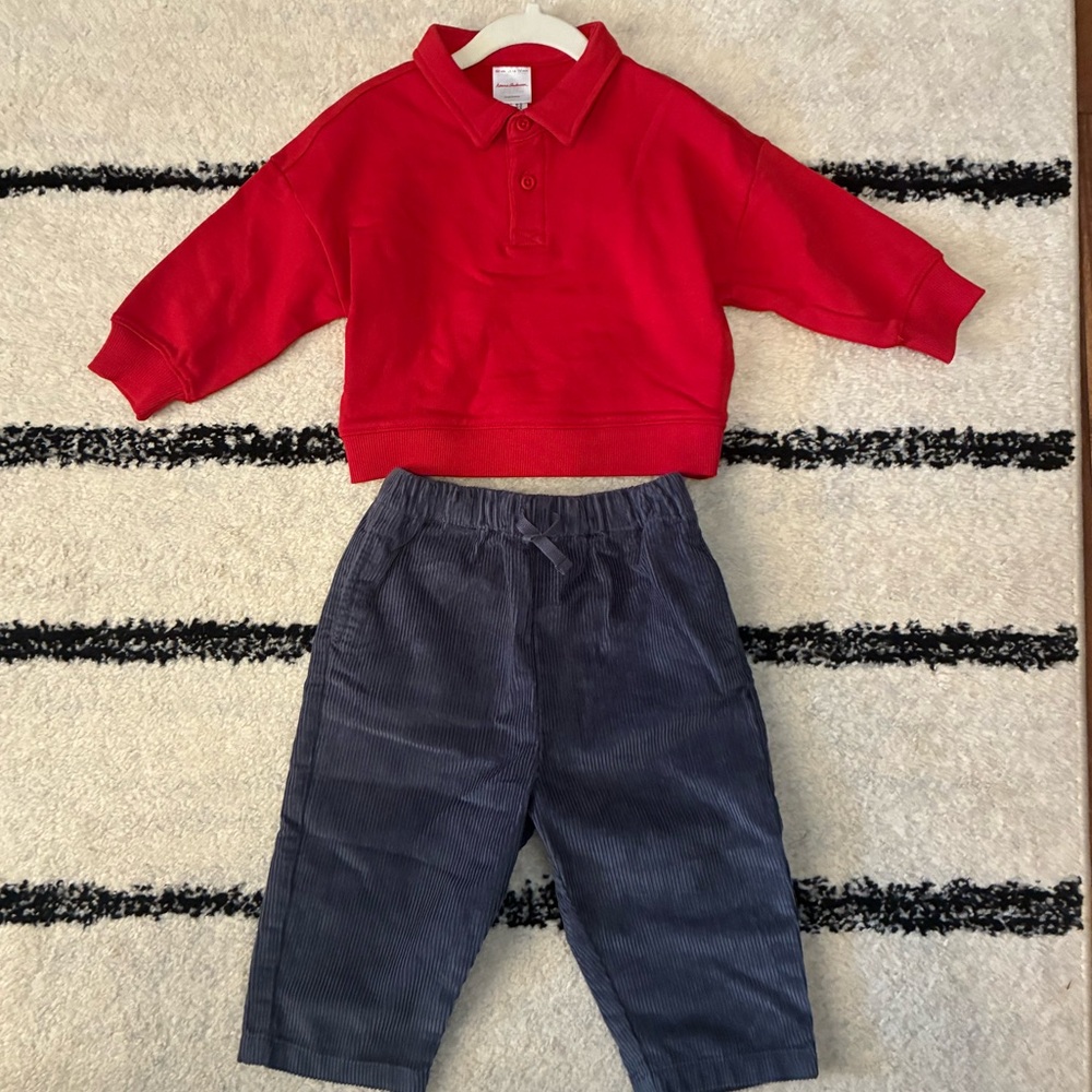 Hanna Andersson Collared Shirt & Corduroy Pants